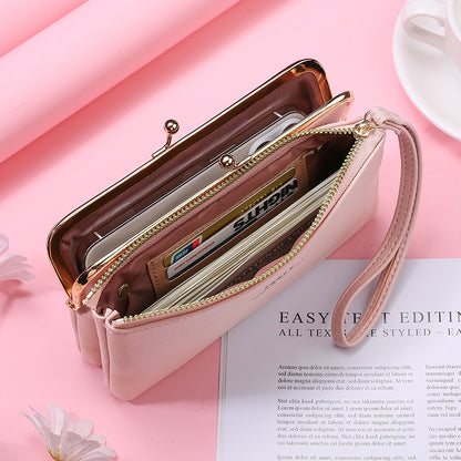 IELGYWomen's Retro Coin Purse Long Fashionable Temperament Soft Leather