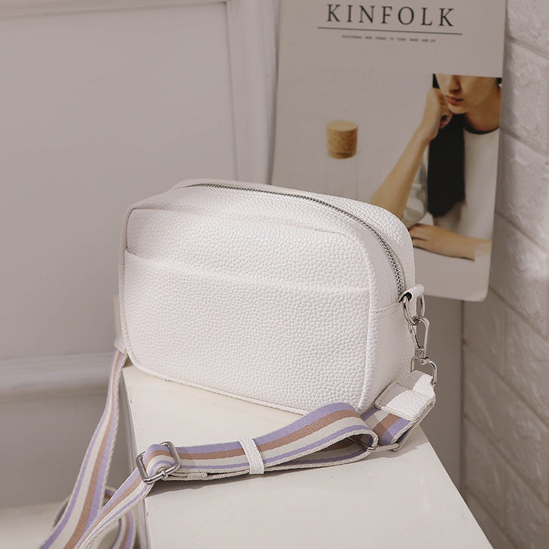 IELGY women's all-match korean style solid color pu messenger bag