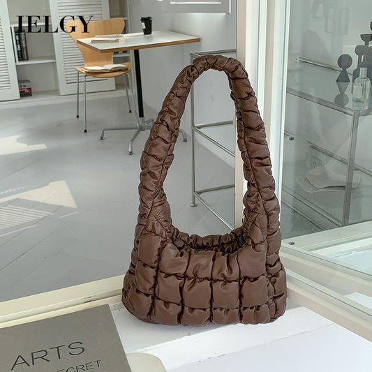 IELGY Shoulder bag women's all-match simple soft leather rhombus niche design