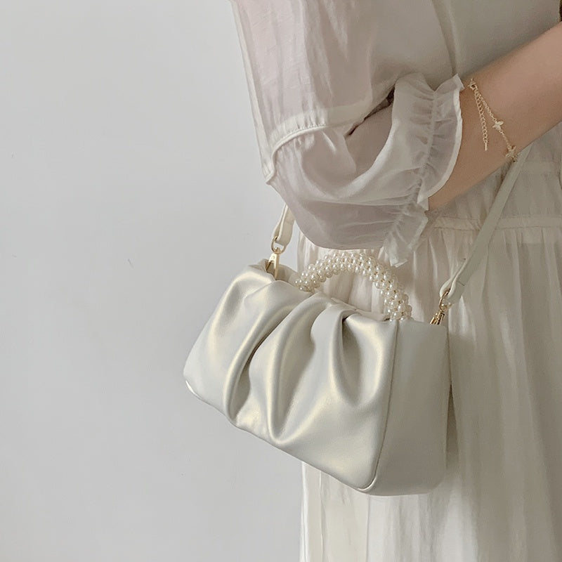 IELGY sweet pearl crossbody cloud bag mini mobile phone bag for women