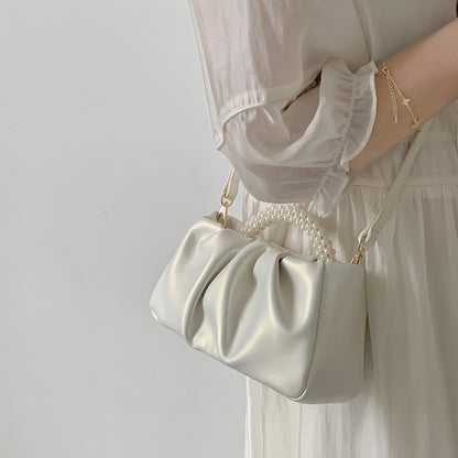 IELGY sweet pearl crossbody cloud bag mini mobile phone bag for women