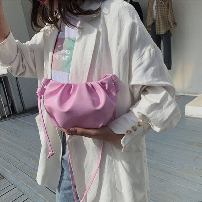 IELGY Small Shoulder Bag Women Messenger Bag Cloud Tide Korean Version Wild Mesh Folding Red Shoulder Bag New