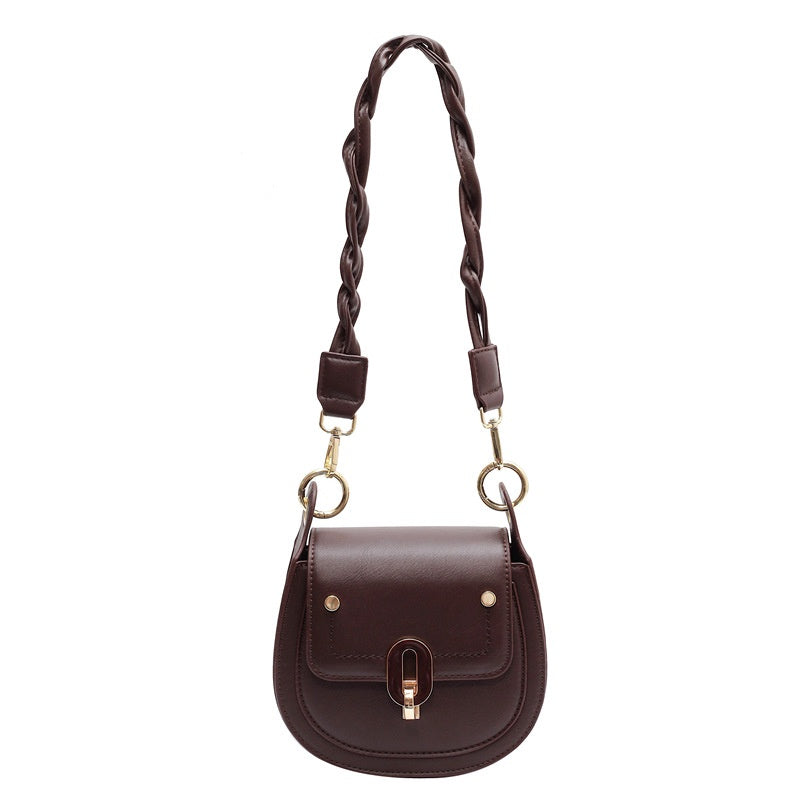 IELGY Korean style all-match lock buckle diagonal saddle bag women