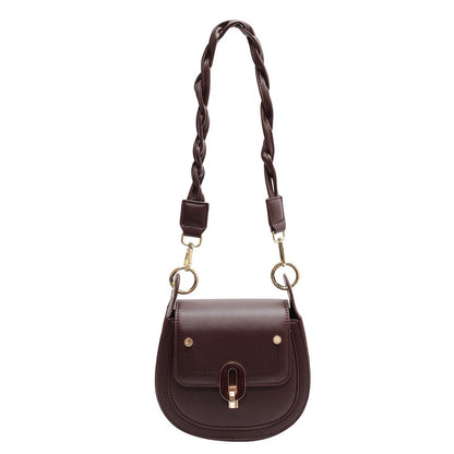 IELGY Korean style all-match lock buckle diagonal saddle bag women