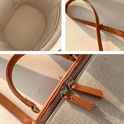 IELGY women's korean style stitching messenger bucket bag