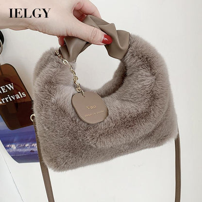 IELGY Korean style simple and comfortable plush messenger bag women