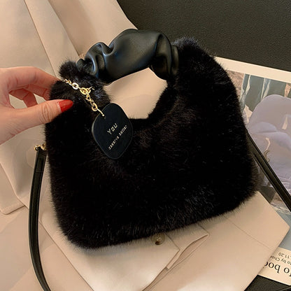 IELGY Korean style simple and comfortable plush messenger bag women