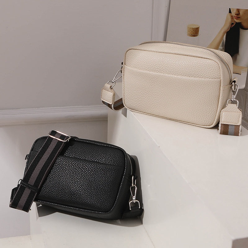 IELGY women's all-match korean style solid color pu messenger bag
