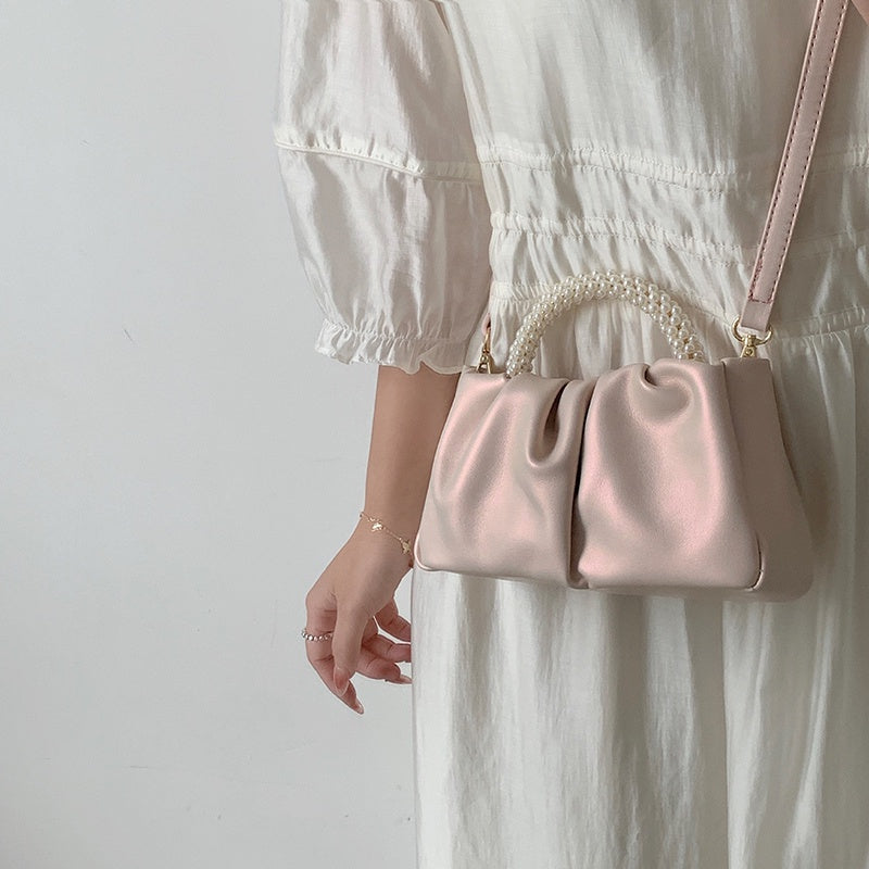 IELGY sweet pearl crossbody cloud bag mini mobile phone bag for women