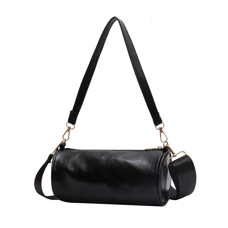 IELGY cylindrical shoulder bag simple personality casual solid color
