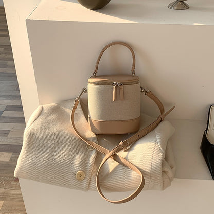 IELGY women's korean style stitching messenger bucket bag