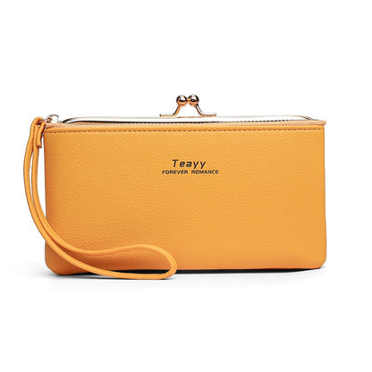 IELGYWomen's Retro Coin Purse Long Fashionable Temperament Soft Leather