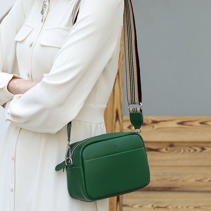 IELGY retro fashion top layer cowhide broadband messenger bag for women