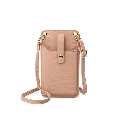IELGY women's korean style simple diagonal big ring buckle mobile phone bag