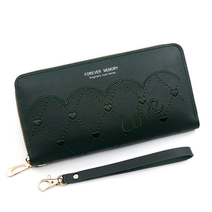 IELGY Women's Long Zipper Commuting Leather Wallet