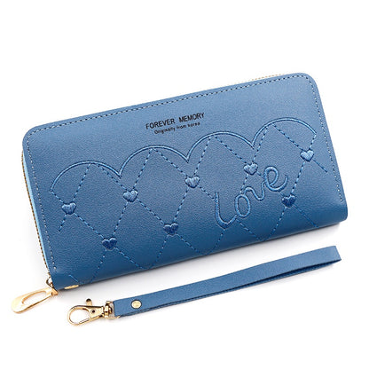 IELGY Women's Long Zipper Commuting Leather Wallet