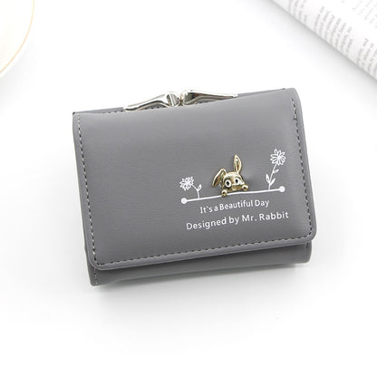 IELGY Women's Short Wallet Korean style cute magnetic buckle coin purse women
