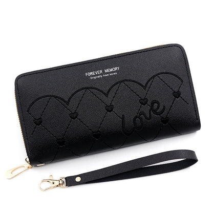 IELGY Women's Long Zipper Commuting Leather Wallet