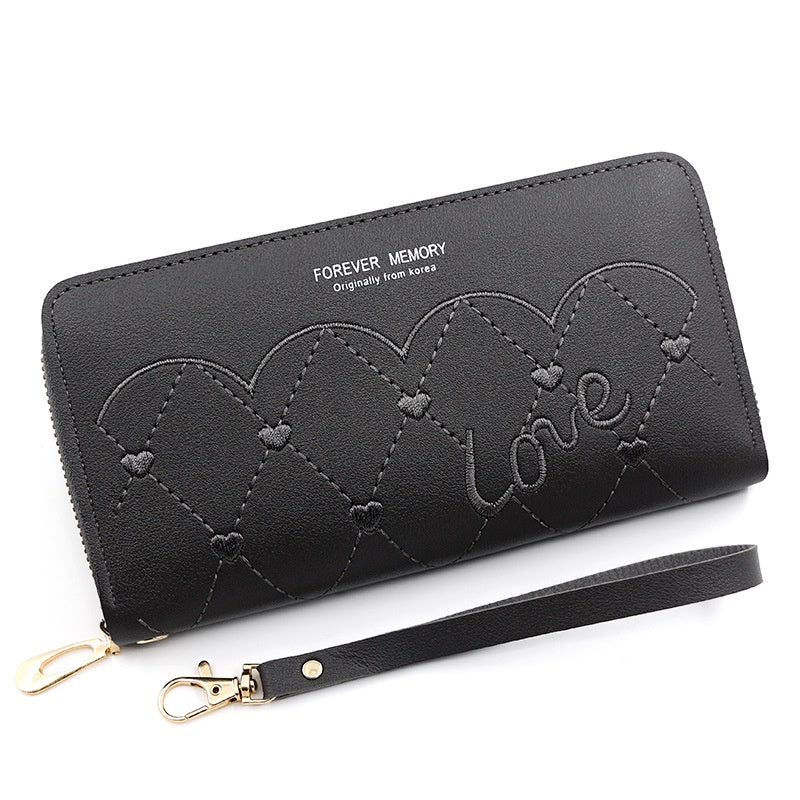 IELGY Women's Long Zipper Commuting Leather Wallet