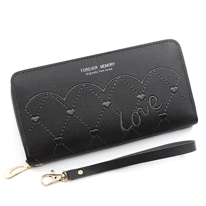 IELGY Women's Long Zipper Commuting Leather Wallet