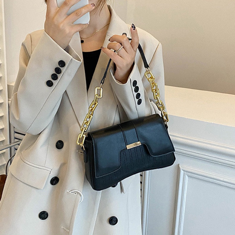 IELGY high-end fashion color contrast foreign style shoulder bag