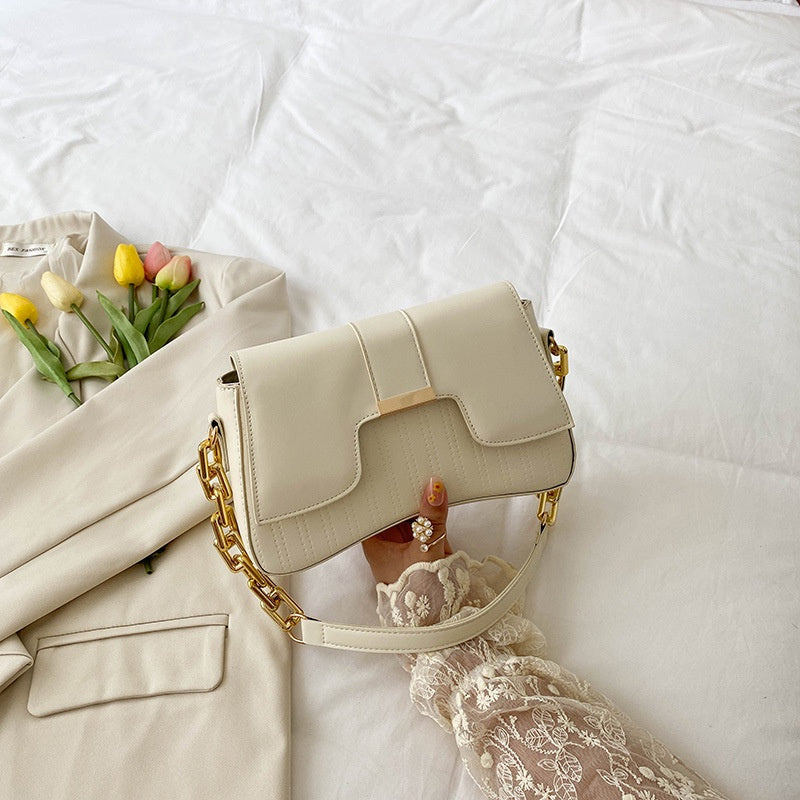 IELGY high-end fashion color contrast foreign style shoulder bag