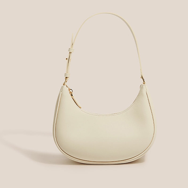 IELGY women's all-match simple niche baguette half moon shoulder bag