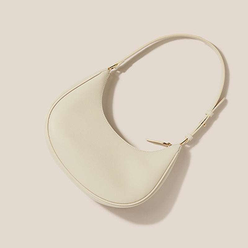 IELGY women's all-match simple niche baguette half moon shoulder bag