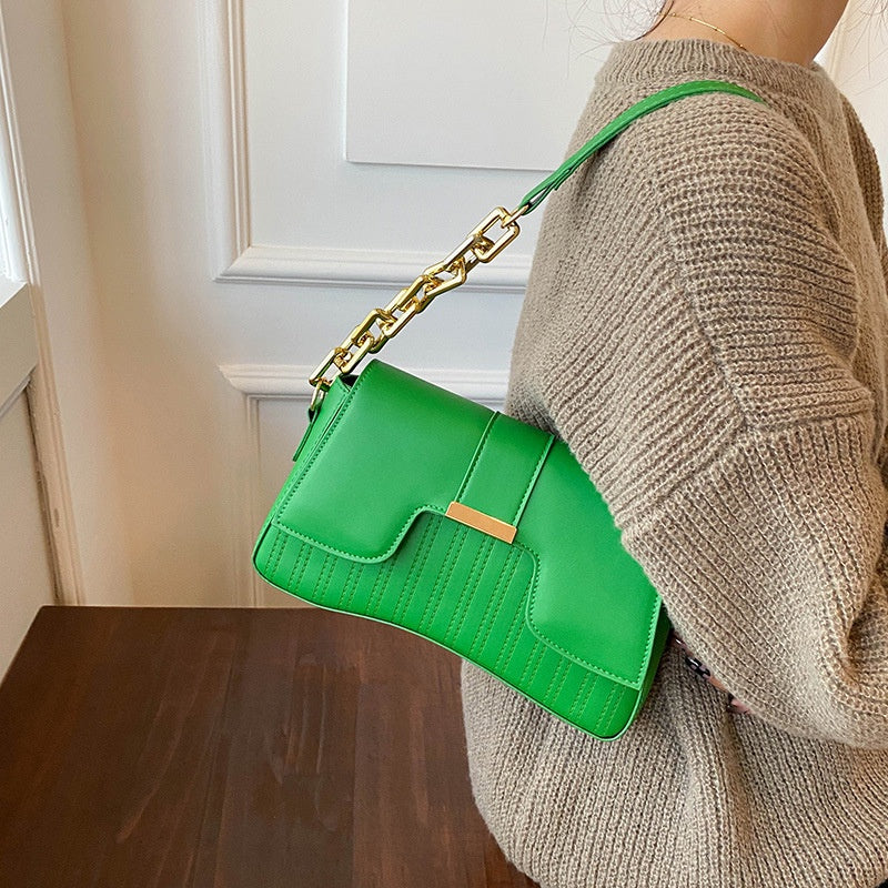 IELGY high-end fashion color contrast foreign style shoulder bag