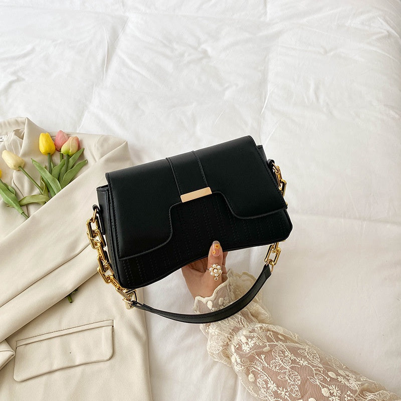 IELGY high-end fashion color contrast foreign style shoulder bag