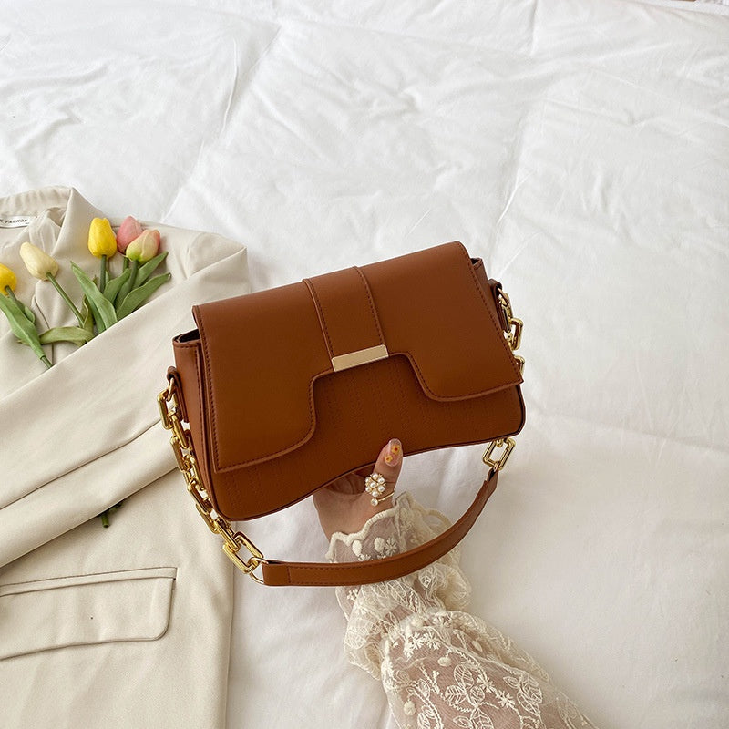 IELGY high-end fashion color contrast foreign style shoulder bag