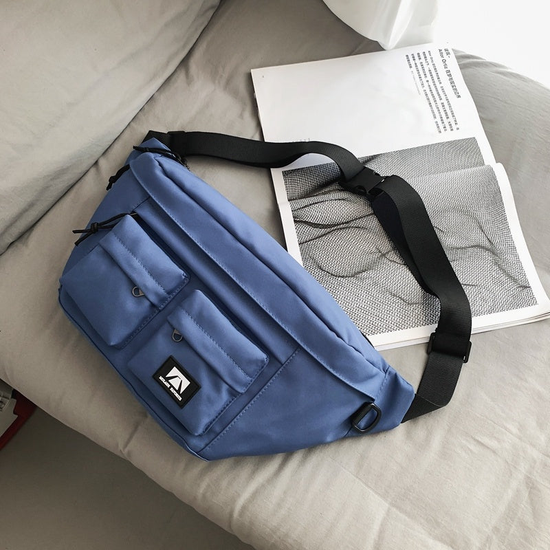 IELGY Simple sports large capacity Solid Color Casual Lightweight multi-compartment chest bag [for men and women]]