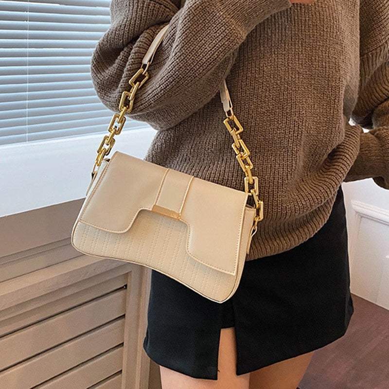 IELGY high-end fashion color contrast foreign style shoulder bag