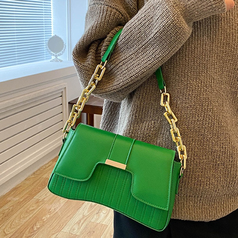 IELGY high-end fashion color contrast foreign style shoulder bag
