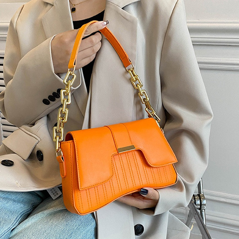 IELGY high-end fashion color contrast foreign style shoulder bag