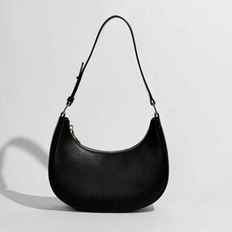 IELGY women's all-match simple niche baguette half moon shoulder bag