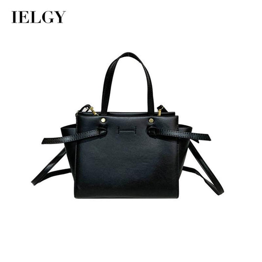 IELGY french simple design texture solid color temperament shoulder bag women