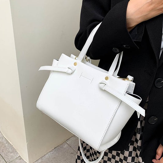 IELGY french simple design texture solid color temperament shoulder bag women