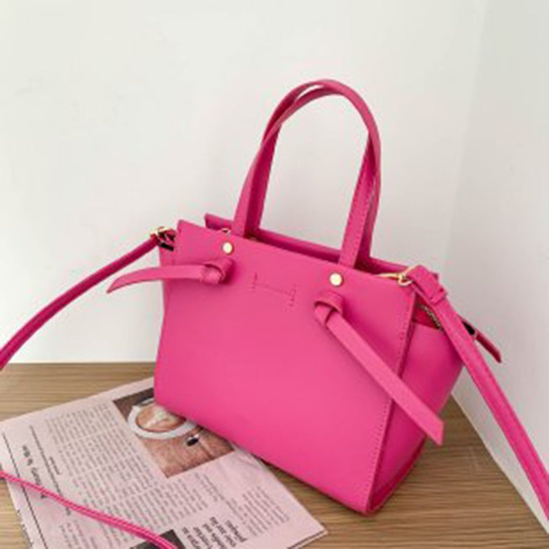 IELGY french simple design texture solid color temperament shoulder bag women