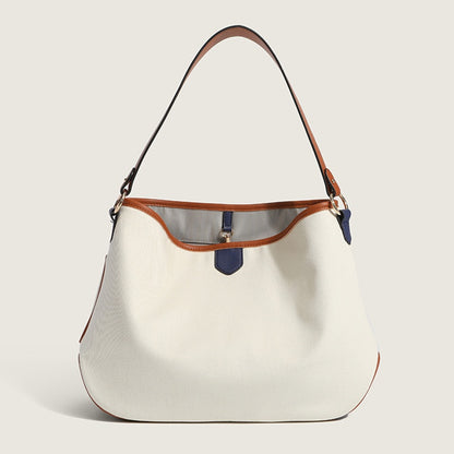 IELGY bucket bag women hit color water fashion art canvas bag commuting large capacity tote bag