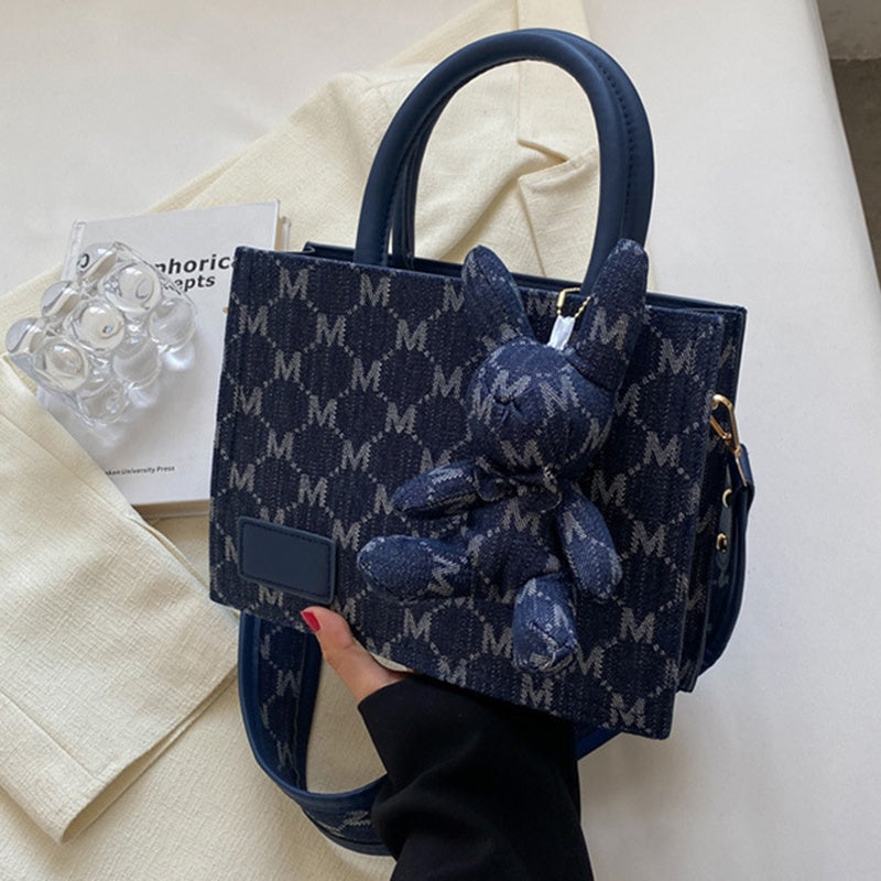 IELGY handbag female fashion simple sweet alphabet cute rabbit large capacity tote bag