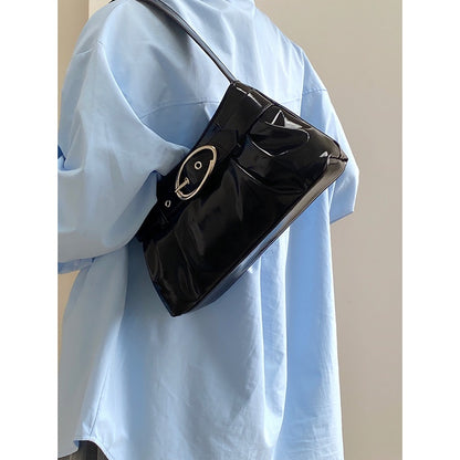 IELGY Women's Bag Silver Distinctive Pleated Shoulder Underarm Bag Y2K Hot Girl All-match Commuter Handbag