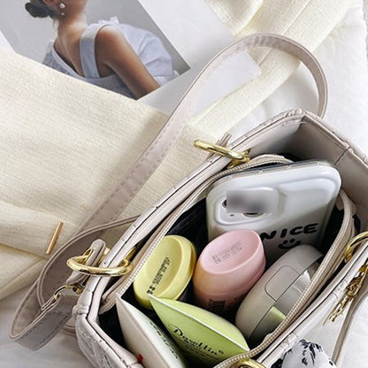 IELGY Popular Rhombic Handbag Women's Solid Color Shoulder Messenger Bag Small Square Bag