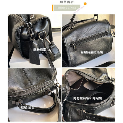 IELGY Large Capacity Motorcycle Bag All-Match Boston Handbag Textile Shoulder Crossbody Bag