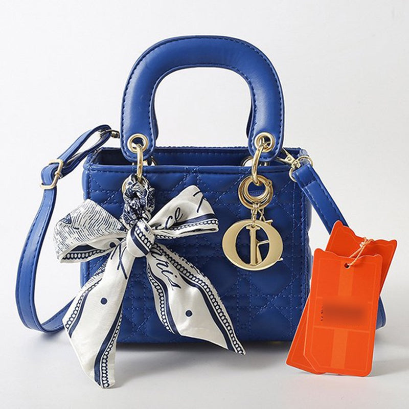 IELGY Popular Rhombic Handbag Women's Solid Color Shoulder Messenger Bag Small Square Bag