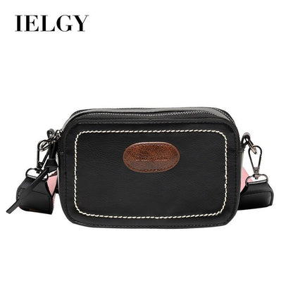 IELGY Out Wide Shoulder Strap High Texture Square Crossbody Bag Retro