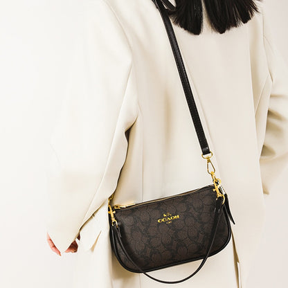 IELGY messenger bag women's versatile fashion zipper retro one shoulder underarm bag