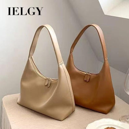 IELGY handbag women's milk tea color gentle wind Korean style simple and versatile soft leather dumpling bag