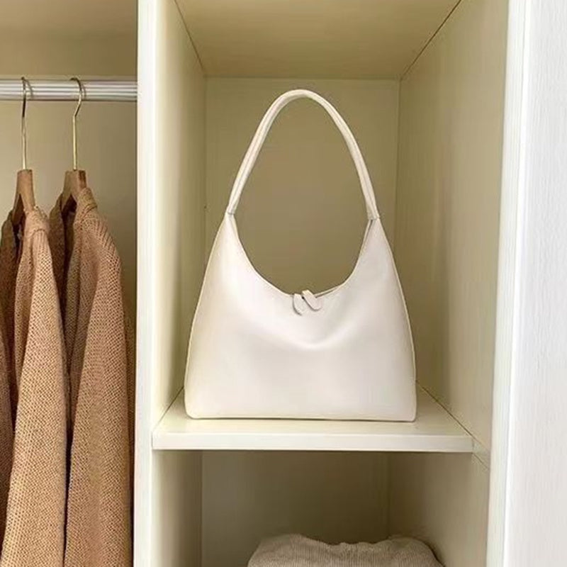 IELGY handbag women's milk tea color gentle wind Korean style simple and versatile soft leather dumpling bag