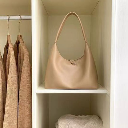 IELGY handbag women's milk tea color gentle wind Korean style simple and versatile soft leather dumpling bag